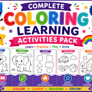 Complete Coloring Learning Activities Pack